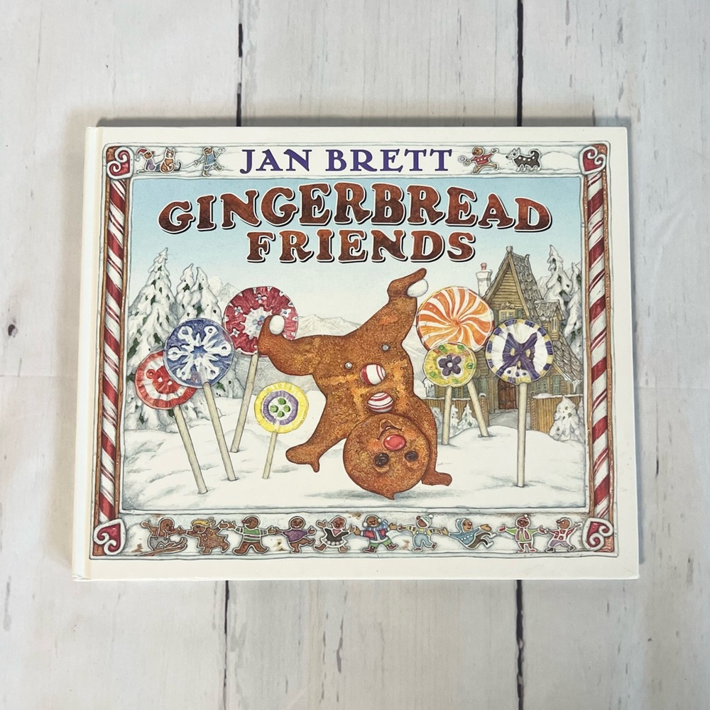 Jan Brett Gingerbread Friends Hardcover Childrens Christmas Book Pop Up Poster
